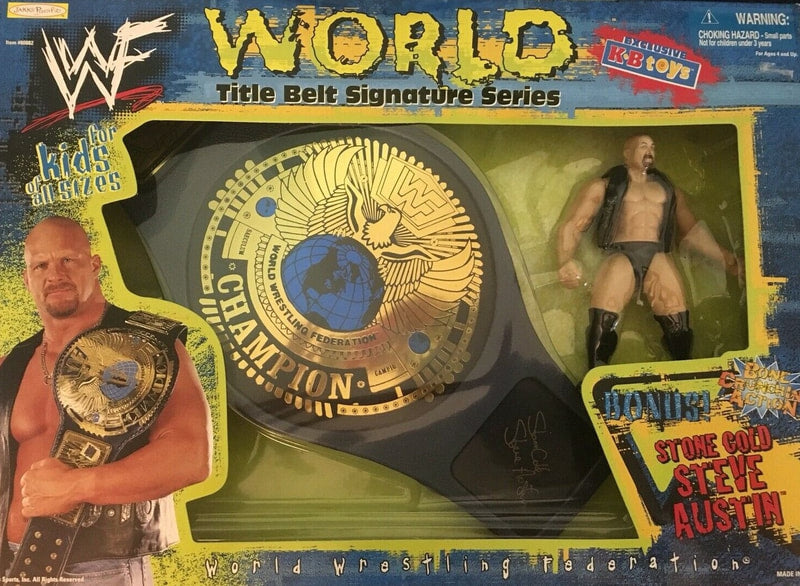 1999 WWF Jakks Pacific World Title Belt Signature Series [With Stone Cold Steve Austin, Exclusive] Action & Toy Figures PWcatalog