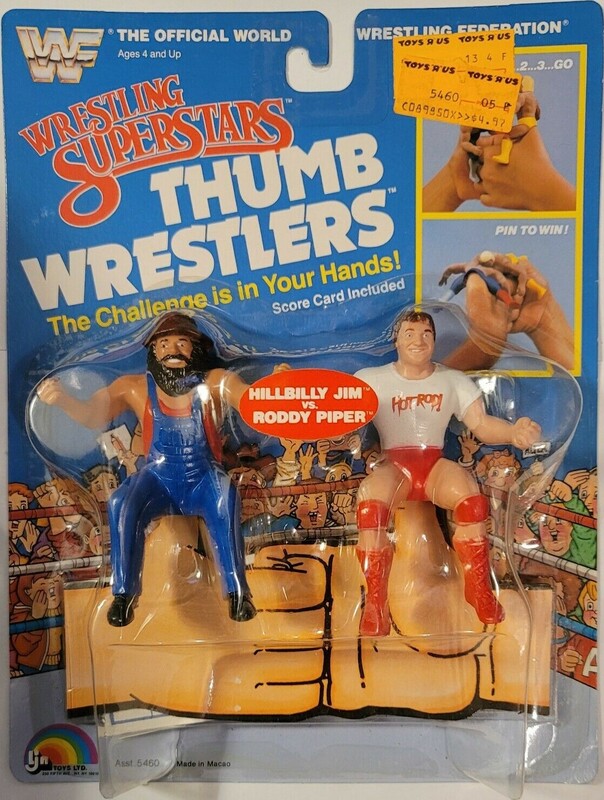 WWF LJN Wrestling Superstars Thumb Wrestlers Hillbilly Jim vs. Roddy Piper Action & Toy Figures PWcatalog