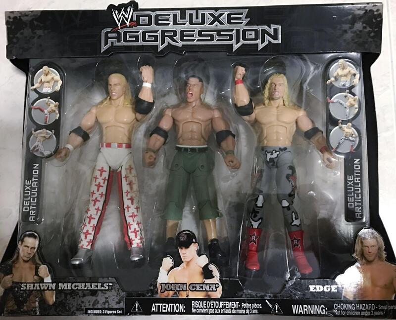 WWE Jakks Pacific Deluxe Aggression Multipacks 4 Shawn Michaels, John Cena & Edge [Exclusive] Action & Toy Figures PWcatalog