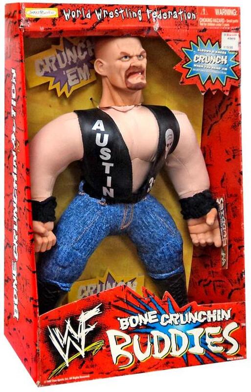 1999 WWF Jakks Pacific Bone Crunchin' Buddies Series 2 Stone Cold Steve Austin Action & Toy Figures PWcatalog