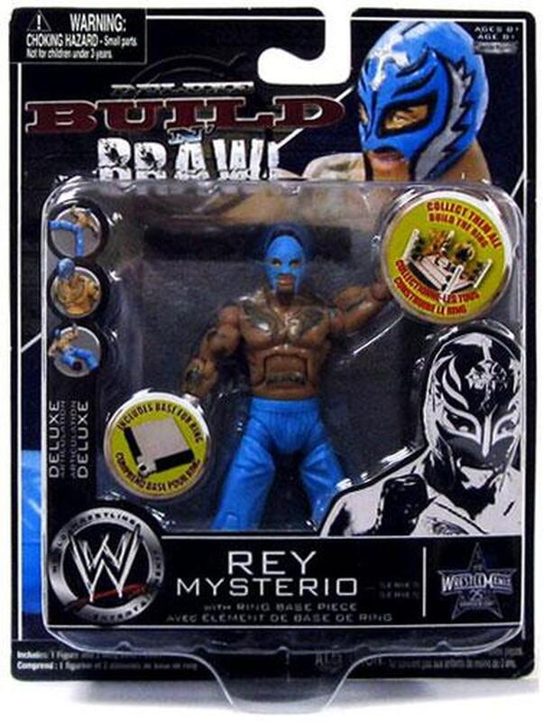 WWE Jakks Pacific Deluxe Build 'N' Brawl WrestleMania XXV Rey Mysterio [With Blue Gear]