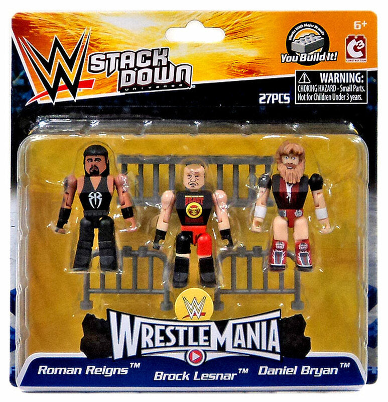 WWE Bridge Direct StackDown 4 WrestleMania 31: Roman Reigns, Brock Lesnar & Daniel Bryan [Exclusive] Action & Toy Figures PWcatalog
