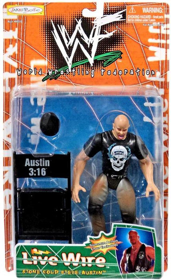 1998 WWF Jakks Pacific Live Wire Series 1 Stone Cold Steve Austin [Exclusive] Action & Toy Figures PWcatalog