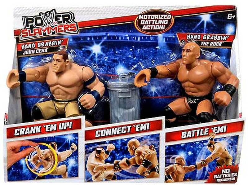 WWE Mattel Power Slammers 3 Hand Grabbin' John Cena & Hand Grabbin' The Rock