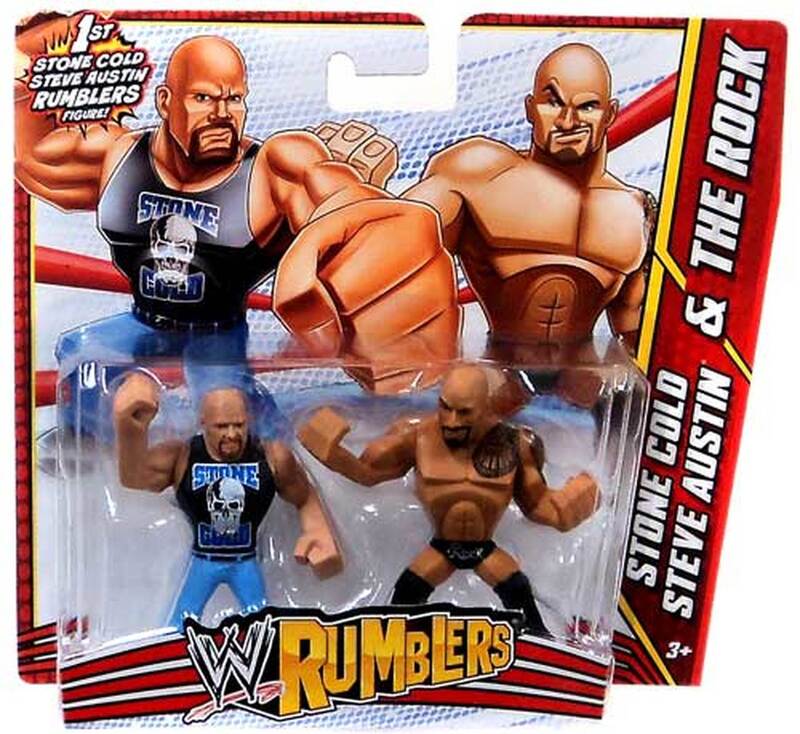 WWE Mattel Rumblers 3 Stone Cold Steve Austin & The Rock Action & Toy Figures PWcatalog