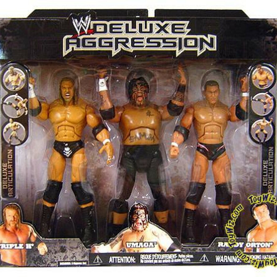 WWE Jakks Pacific Deluxe Aggression Multipacks 5 Triple H, Umaga & Randy Orton [Exclusive] Action & Toy Figures PWcatalog