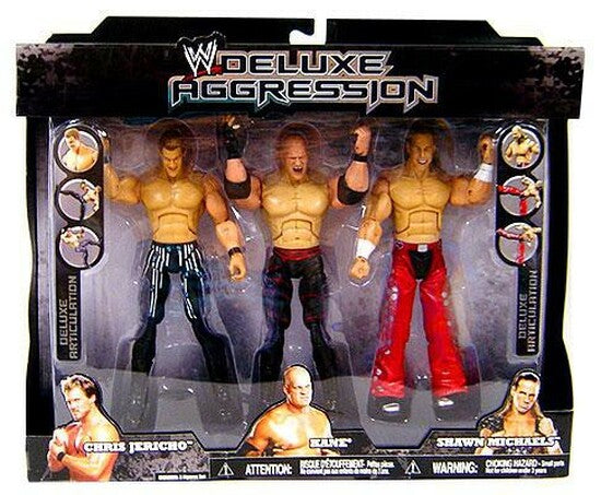 WWE Jakks Pacific Deluxe Aggression Multipacks 6 Chris Jericho, Kane & Shawn Michaels [Exclusive] Action & Toy Figures PWcatalog