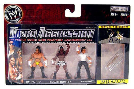 WWE Jakks Pacific Micro Aggression 10 CM Punk, Elijah Burke & Domino