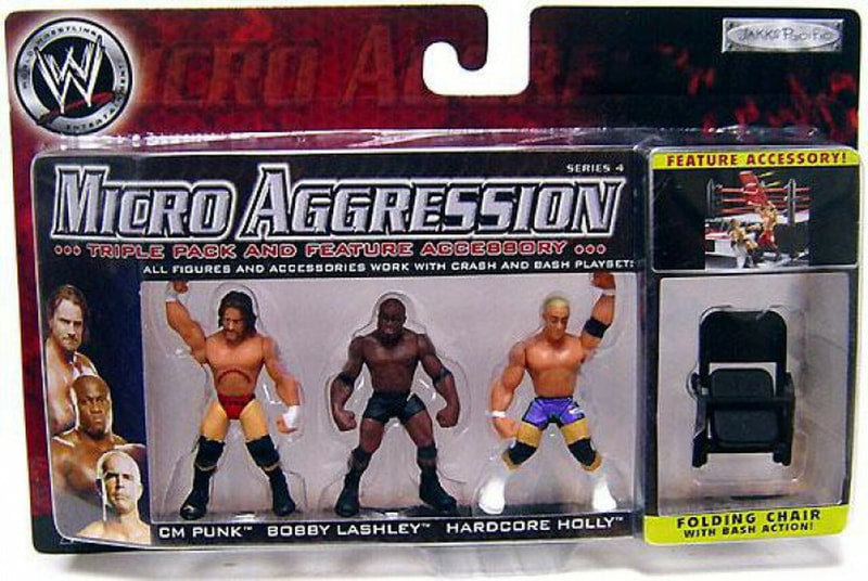 WWE Jakks Pacific Micro Aggression 4 CM Punk, Bobby Lashley & Hardcore Holly