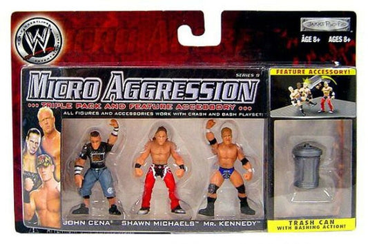 WWE Jakks Pacific Micro Aggression 9 John Cena, Shawn Michaels & Mr. Kennedy
