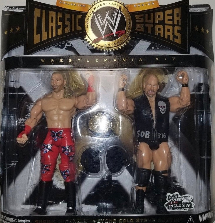 WWE Jakks Pacific Classic Superstars WrestleMania XIV: Shawn Michaels vs. Stone Cold Steve Austin [Exclusive] Action & Toy Figures PWcatalog