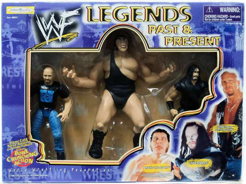 1998 WWF Jakks Pacific Legends Past & Present Box Set: Stone Cold Steve Austin, Andre the Giant & Undertaker [Exclusive]