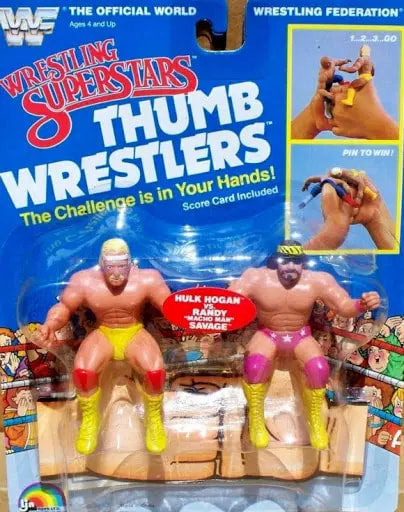 WWF LJN Wrestling Superstars Thumb Wrestlers Hulk Hogan vs. Randy "Macho Man" Savage Action & Toy Figures PWcatalog