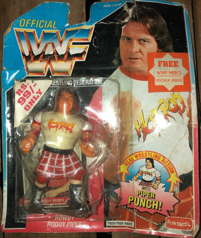 WWF Hasbro 2 Rowdy Roddy Piper with Piper Punch!