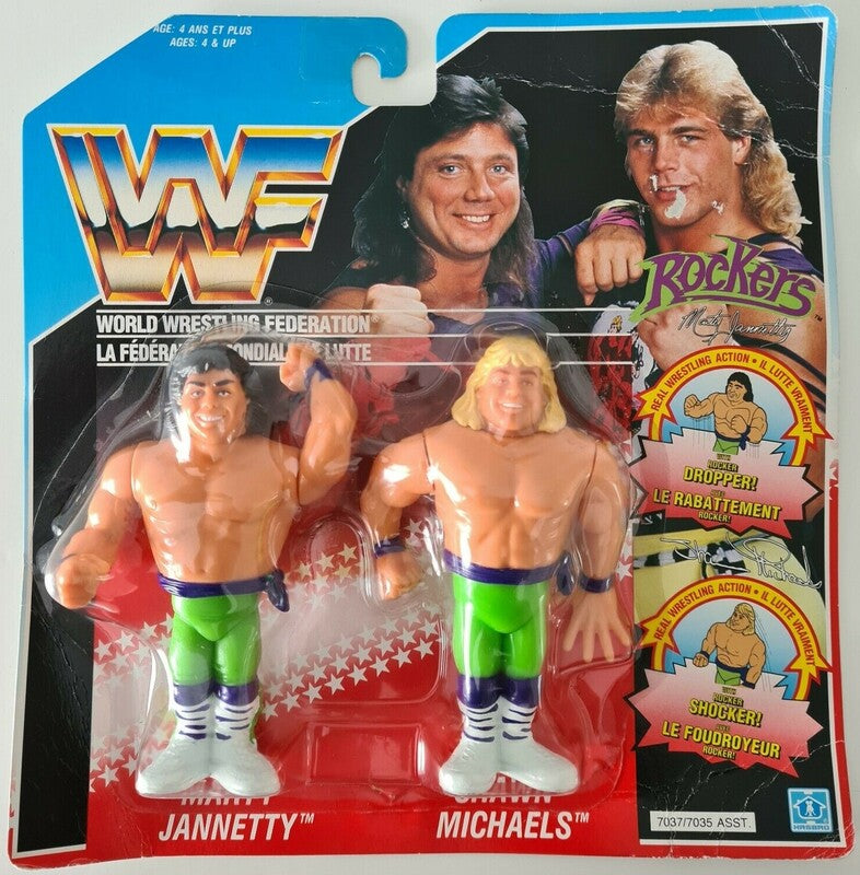 WWF Hasbro 2 Rockers: Marty Jannetty with Rocker Dropper! & Shawn Michaels with Rocker Shocker!