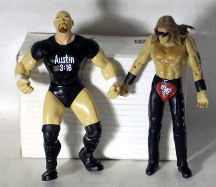 1998 WWF Jakks Pacific Ripped & Ruthless "Fantasy Warfare": Stone Cold Steve Austin vs. Shawn Michaels [Exclusive] Action & Toy Figures PWcatalog