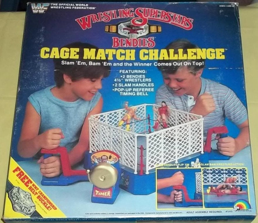 WWF LJN Wrestling Superstars Bendies Wrestling Rings & Playsets: Cage Match Challenge [With Hulk Hogan]