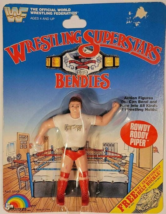 WWF LJN Wrestling Superstars Bendies Rowdy Roddy Piper - image 2