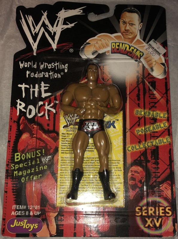 WWF Just Toys Bend-Ems 15 The Rock