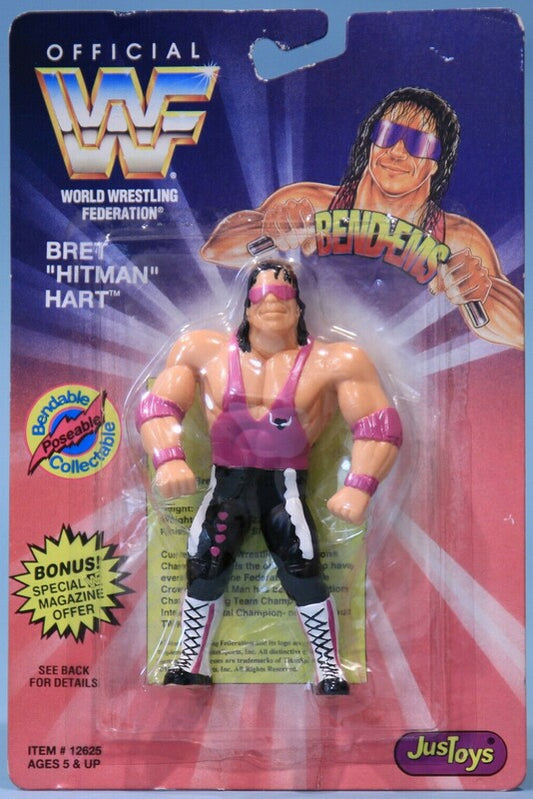 WWF Just Toys Bend-Ems 1 Bret "Hitman" Hart [With Purple Gear]