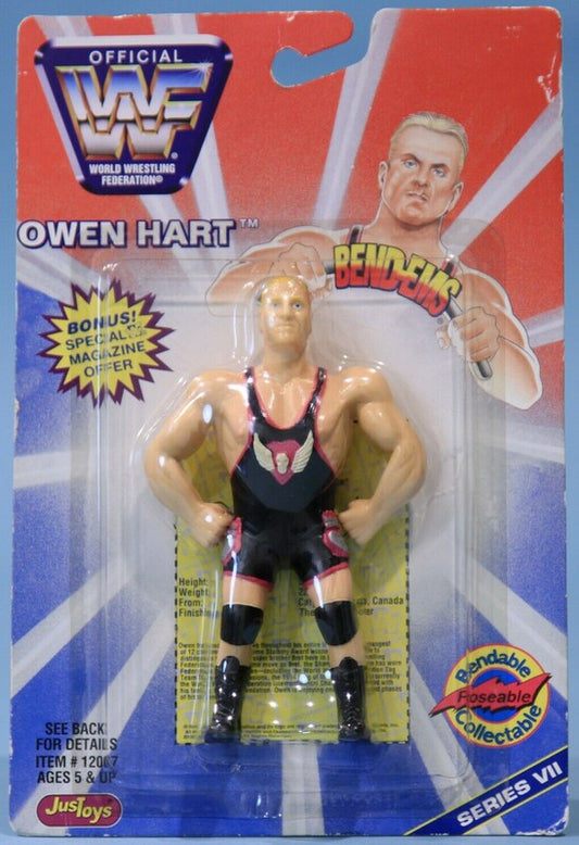 WWF Just Toys Bend-Ems 7 Owen Hart