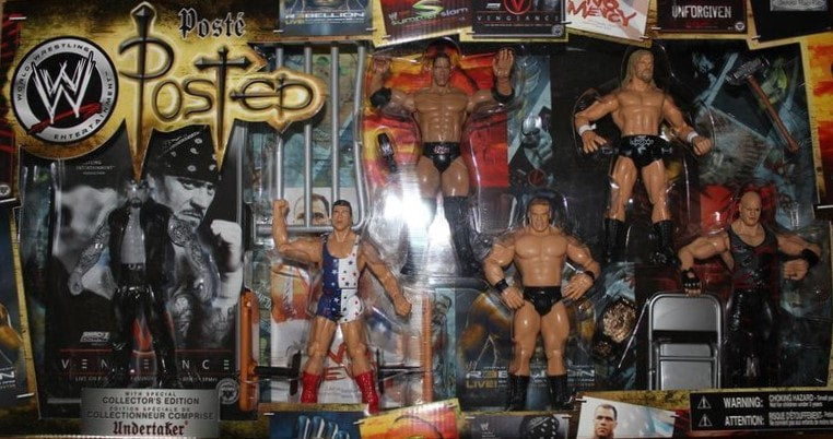 WWE Jakks Pacific Posted [With Collector's Edition Undertaker, Kurt Angle, The Rock, Brock Lesnar, Triple H & Kane, Exclusive] Action & Toy Figures PWcatalog