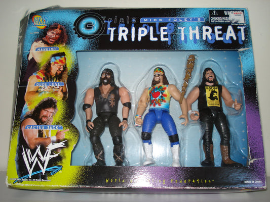 1998 WWF Jakks Pacific Mick Foley's Triple Threat Box Set: Mankind, Dude Love & Cactus Jack [Exclusive]