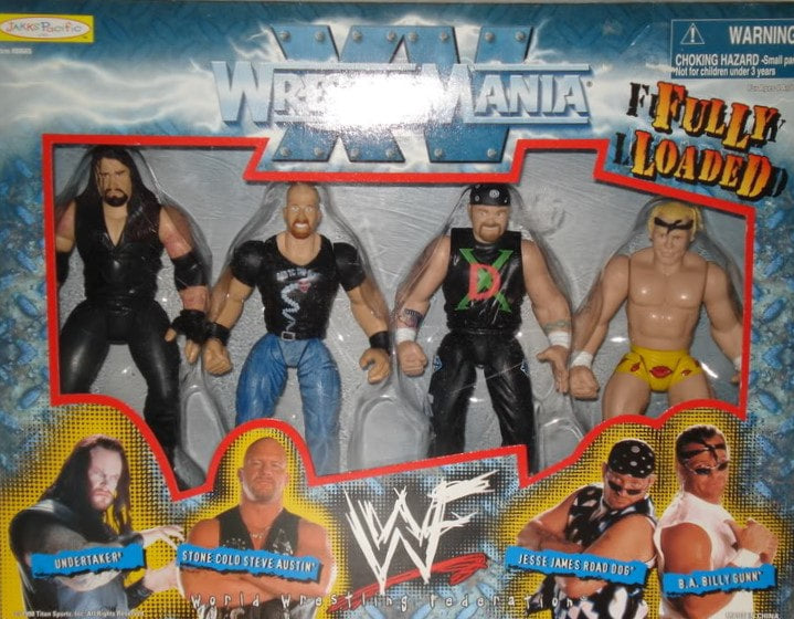 1999 WWF Jakks Pacific Fully Loaded Box Set: Undertaker, Stone Cold Steve Austin, Jesse James Road Dog & B.A. Billy Gunn [Exclusive] Action & Toy Figures PWcatalog