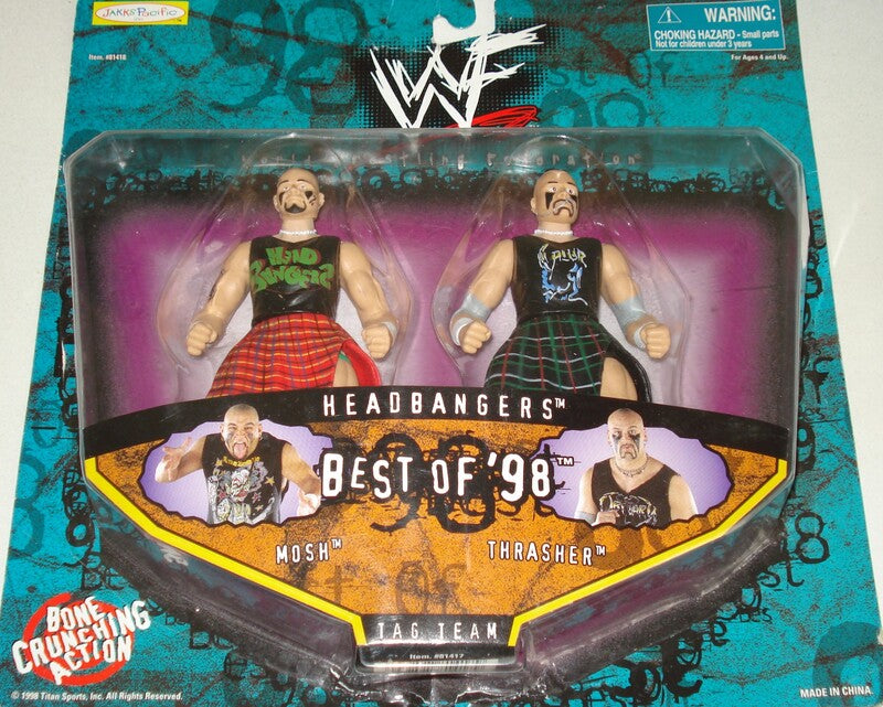 1998 WWF Jakks Pacific Best of 1998 Headbangers: Mosh & Thrasher [Exclusive] Action & Toy Figures PWcatalog